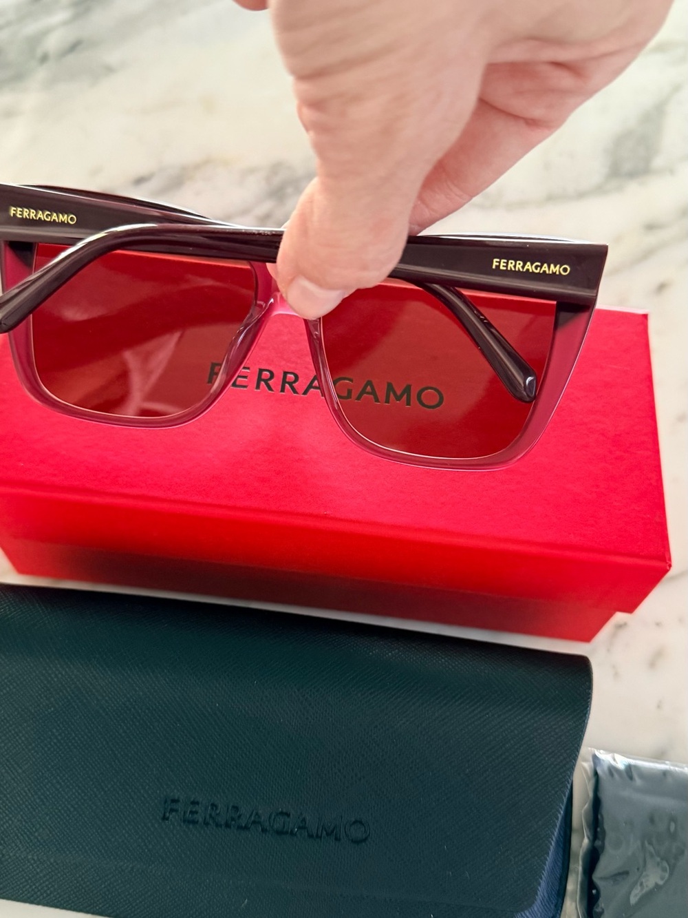 Salvatore Ferragamo SF11025 2305 Wine 58/16 140 Gradient Frame Sunglasses - Picture 7 of 7